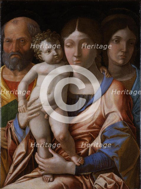 The Holy Family with a saint, 1495. Creator: Mantegna, Andrea (1431-1506).