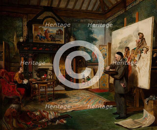 John Phillip in his Studio, 1863-64. Creator: John Ballantyne.