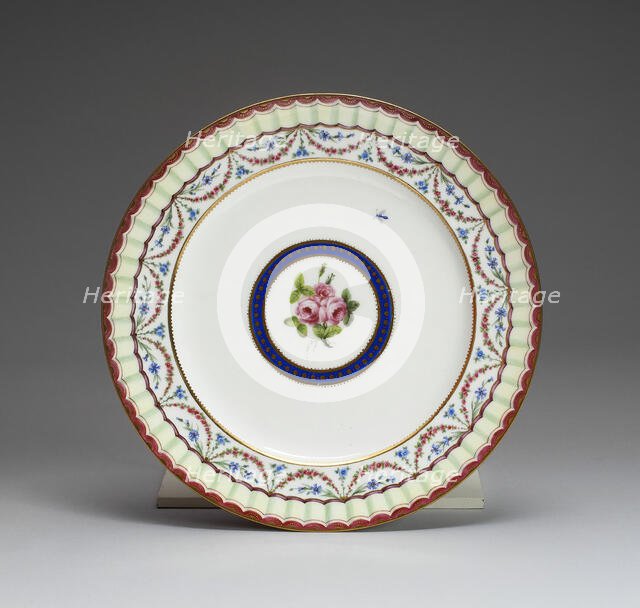 Plate, Sèvres, 1792. Creators: Sèvres Porcelain Manufactory, Jean-Baptiste Tandart.