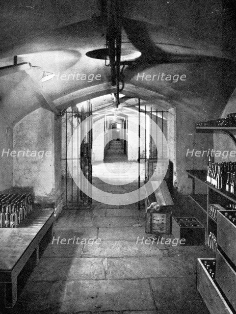Wine cellars of the House of Commons, Westminster, c1905. Artist: Unknown