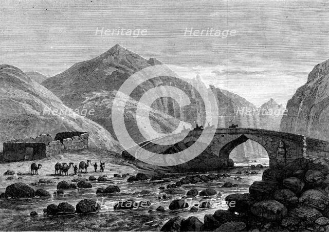 Sketches in Afghanistan: the old bridge on the Surkhab, or Red River, 1880. Creator: Unknown.