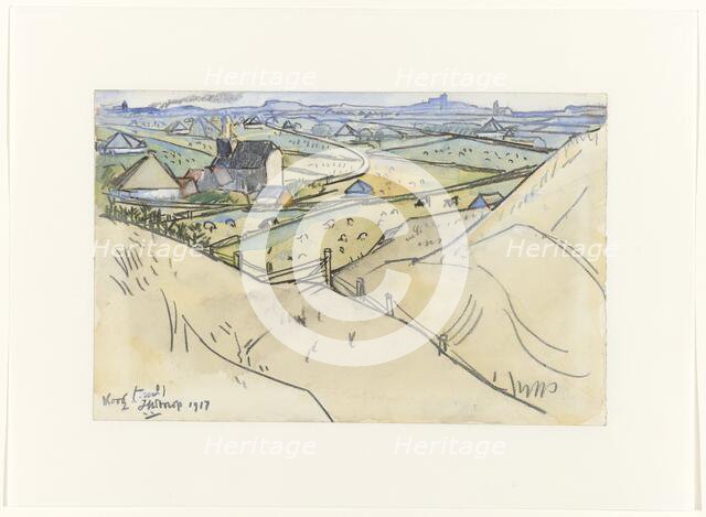 View from the dunes on Koog on Texel, 1917. Creator: Jan Toorop.