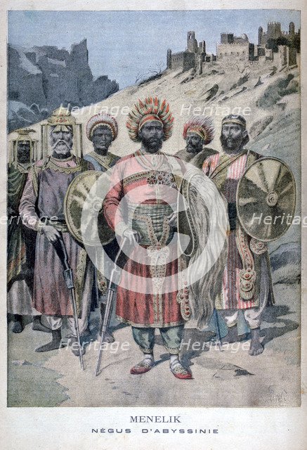 Menelik II of Abyssinia, 1895. Artist: Henri Meyer