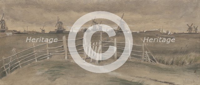 Windmills at Dordrecht (Weeskinderendijk), 1881.