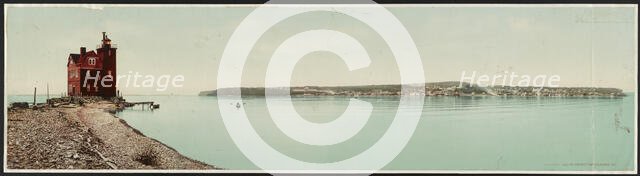 Mackinac Island from Round Island, Michigan, c1899. Creator: William H. Jackson.