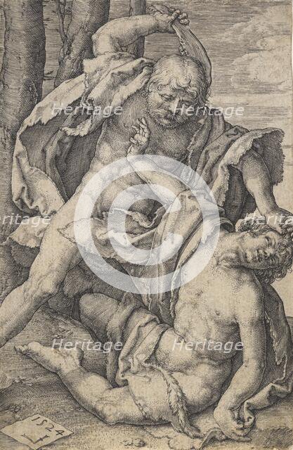 Cain killing Abel, 1524. Creator: Lucas van Leyden.