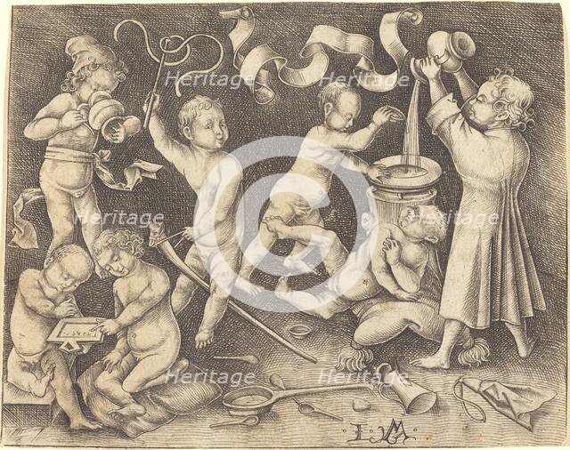 Seven Children at Play, c. 1490. Creator: Israhel van Meckenem.
