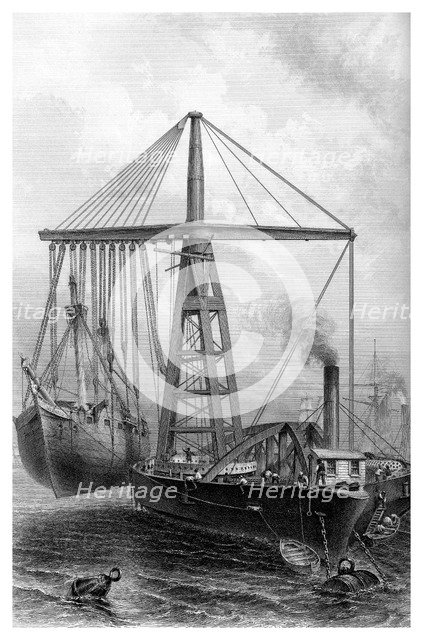 Steam Derrick, 1866. Artist: Unknown