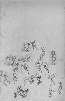 'Men Digging, Carrying Earth, Etc.', c1480 (1945). Artist: Leonardo da Vinci.
