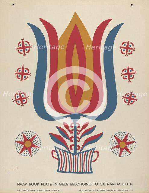 Plate 9: From Portfolio "Folk Art of Rural Pennsylvania", c. 1939. Creator: Unknown.
