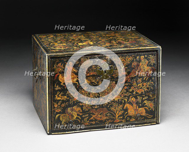 Writing cabinet decorated with hunting scenes, early 17th century. Artist: Unknown.