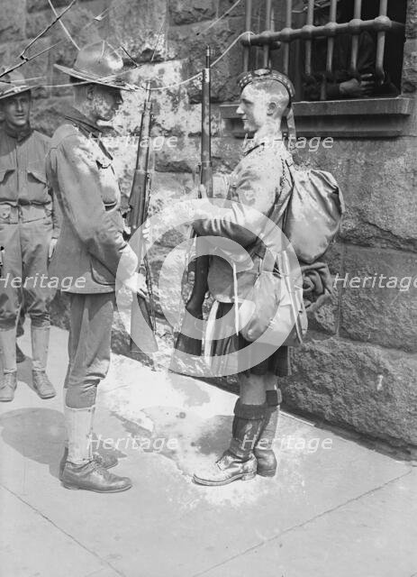 U.S. soldier & Canadian "Kiltie", 16 Jul 1917. Creator: Bain News Service.