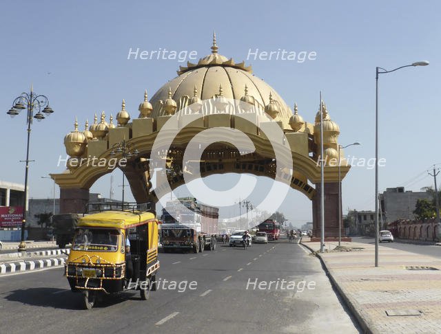 Golden entrance gate to Amritsar Punjab, India 2017. Creator: Unknown.