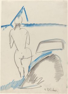 Bather on the Beach, 1912/1913. Creator: Ernst Kirchner.