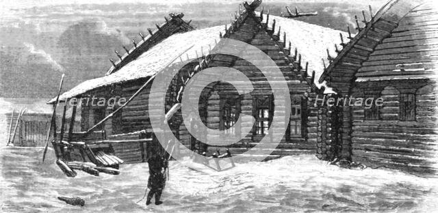 'Village-Houses in Russia; A Journey on the Volga', 1875. Creator: Nicholas Rowe.