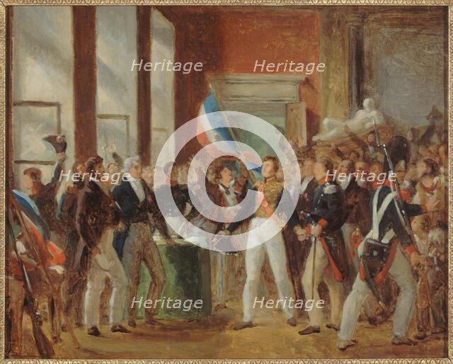 Louis-Philippe taking the oath at the Hotel de Ville, July 31, 1830, c1830. Creator: Unknown.