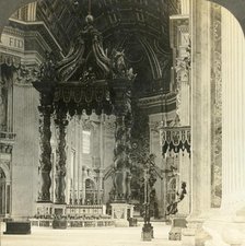 'The Great Altar, with its baldacchino, 95 feet high, St. Peter's Church, Rome, Italy', c1909. Creator: Unknown.