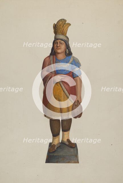 Cigar Store Indian, c. 1937. Creator: Alice Stearns.