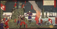 The Rebel Insurrection in the Kagoshima Disturbance, 1877. Creator: Tsukioka Yoshitoshi.
