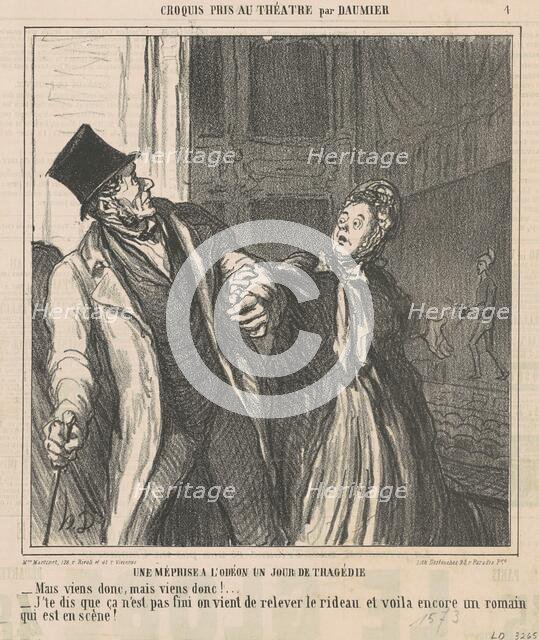 Une méprise a l'Odéon..., 1864. Creator: Honore Daumier.