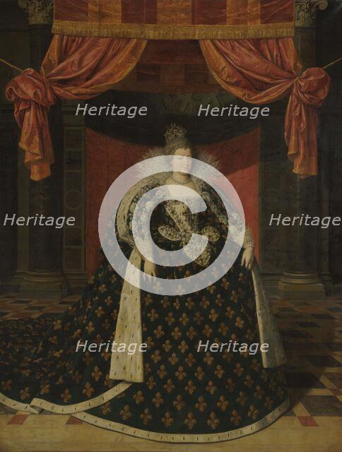 Portrait of Marie de Médicis (1575-1642), Queen of France, in Robes of State, c.1610. Creator: Frans Pourbus the Younger.