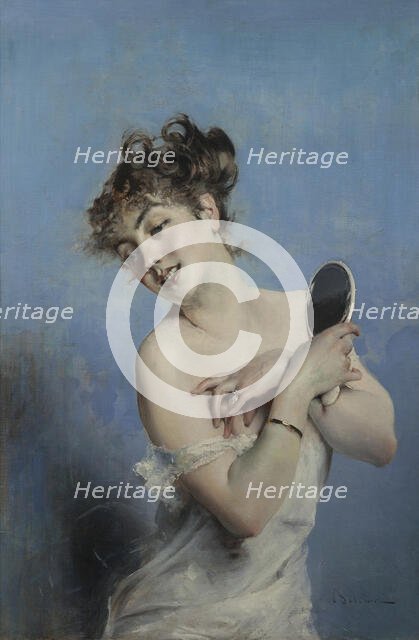 Giovane donna in déshabillé (La toilette), c. 1880. Creator: Boldini, Giovanni (1842-1931).