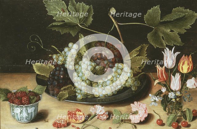 Still Life with Fruit and Flowers. Creator: Attributed to Jan Soreau.