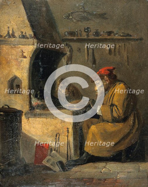 A monkey alchemist, c1850s. Creator: Edmund Bristow.