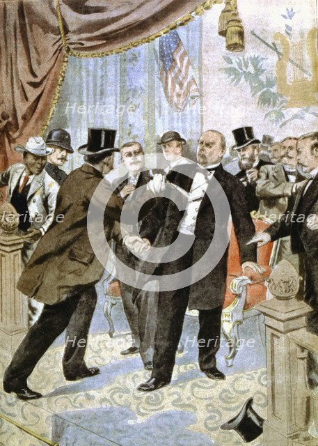 Assassination of William McKinley, 25th president of the USA, 1901. Artist: Unknown