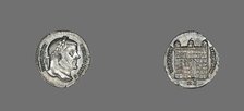 Denarius (Coin) Portraying Galerius Maximianus, 307-310. Creator: Unknown.