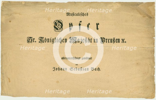 Title page of the first edition of The Musical Offering by Johann Sebastian Bach, 1747.