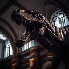 AI IMAGE - Tyrannosaurus rex in a museum, 2023.  Creator: Heritage Images.