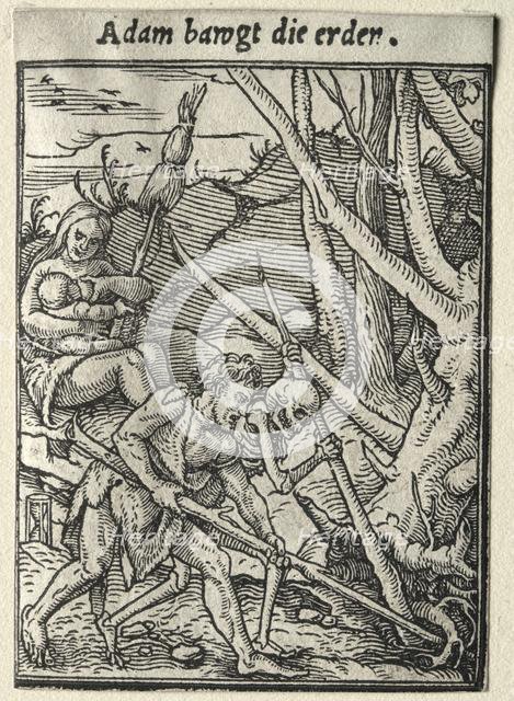 Dance of Death: Adam Tilling the Ground. Creator: Hans Holbein (German, 1497/98-1543).