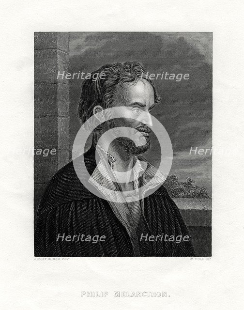 Philipp Melanchthon German theologian and writer of the Protestant Reformation, 19th century.  Creator: W Holl.