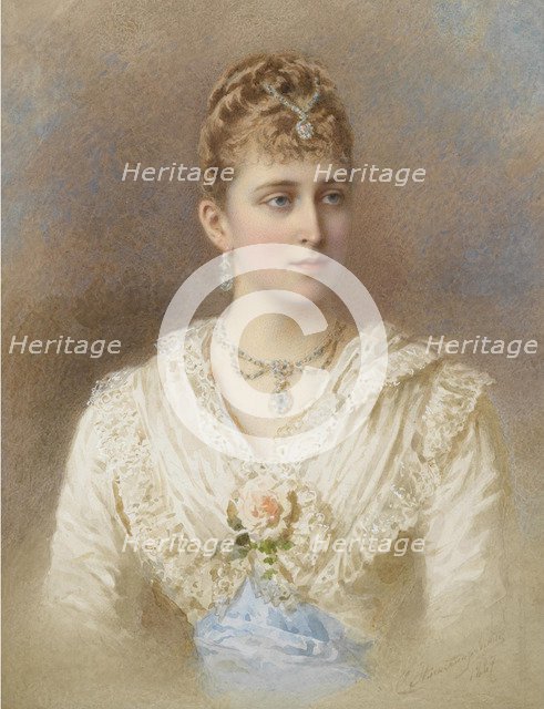 Portrait of Grand Duchess Elizaveta Fyodorovna (1864–1918). Artist: Alexandrovsky, Stepan Fyodorovich (1843-1906)
