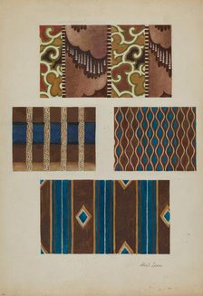 Printed Cottons (from Quilt), c. 1937. Creator: Albert J. Levone.