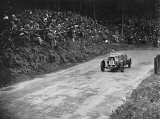 Lea-Francis Hyper competing in the Shelsley Walsh Amateur Hillclimb, Worcestershire, 1929. Artist: Bill Brunell.