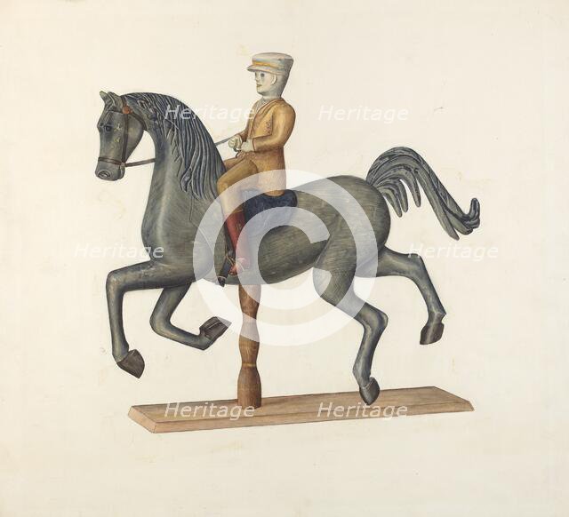 Horse with Rider, 1935/1942. Creator: Selma Sandler.