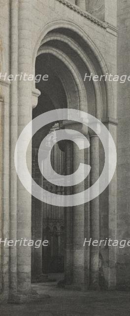 Ely Cathedral, Nave, Southwest Corner, c. 1899. Creator: Frederick H. Evans (British, 1853-1943).