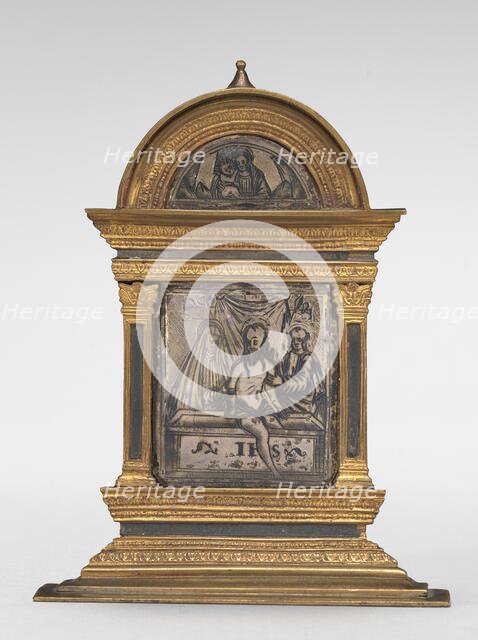 Pax with the Man of Sorrows (in lunette: Virgin and Child). Creator: Unknown.