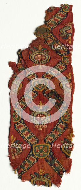 Fragmentary Ornament from a Tunic with Lozenges and Medallions, mid 700s - mid 800s. Creator: Unknown.