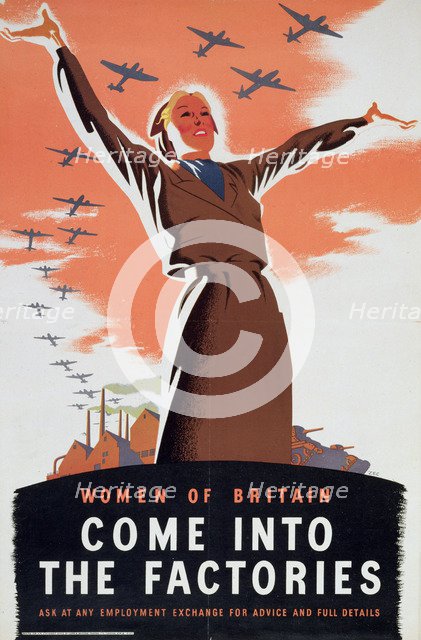 'Women of Britain Come into the Factories', c1940. Artist: Unknown