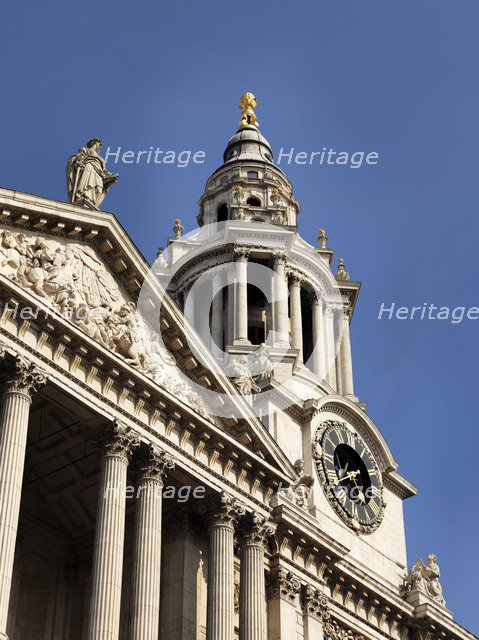 West elevation of St Paul's Cathedral, City of London, 2012. Artist: Historic England Staff Photographer.