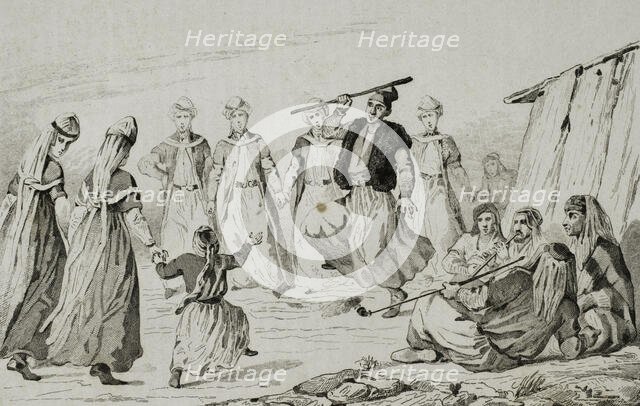 Kurdish women's dance, Armenia, 1838. Creator: Unknown.