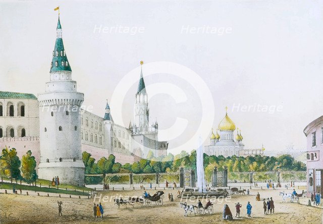 The Kremlin Garden, Moscow, Russia, c1830s-c1840s.  Artist: Anon