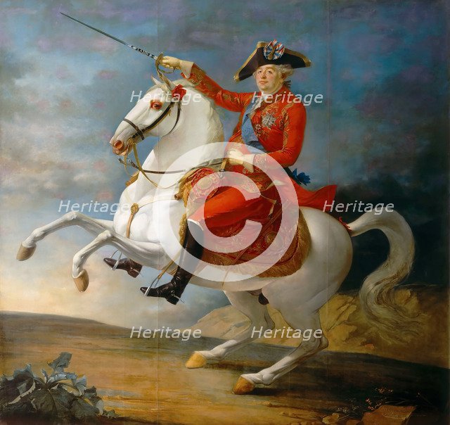 Equestrian Portrait of the King Louis XVI (1754-1793). Artist: Carteaux, Jean Baptiste François (1751-1813)