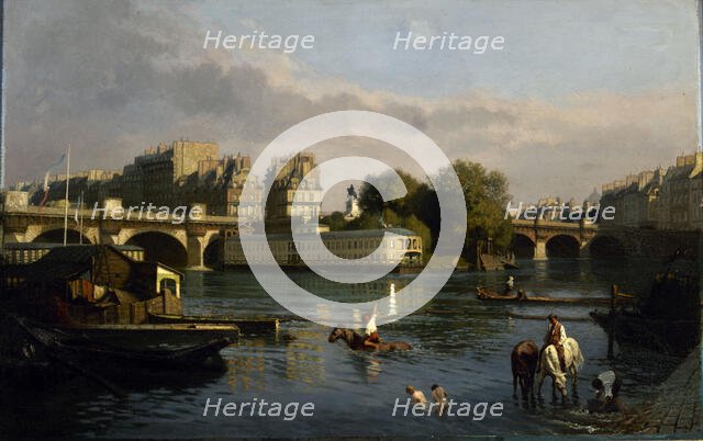Le Pont-Neuf et la pointe de l'île de la Cité, 1860. Creator: Meunier, Théophile (1800-1884).