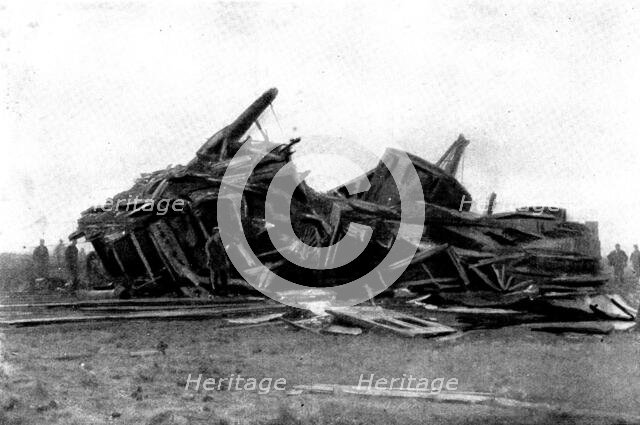 The Railway Accident at Barassie: wrecked carriages, 1898. Creator: J. Macartney.