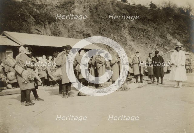 Japanese ready to start on march to Seoul, c1904. Creator: Robert Lee Dunn.