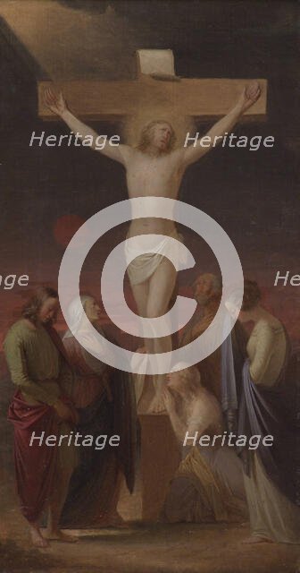 On the Cross, sketch of the altarpiece of Pielisjärvi church, 1848. Creator: Berndt Godenhjelm.